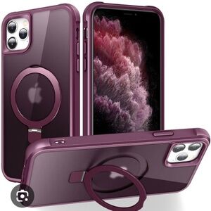 🌙 B22 - Magnetic phone case 12 Pro - wine red